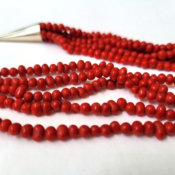 Vintage Mediterranean Coral and Silver Necklace - image 5