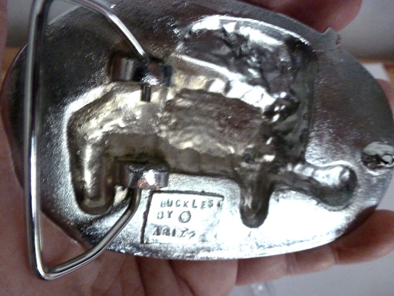 Vintage Competition Truckers Buckle Silvertone