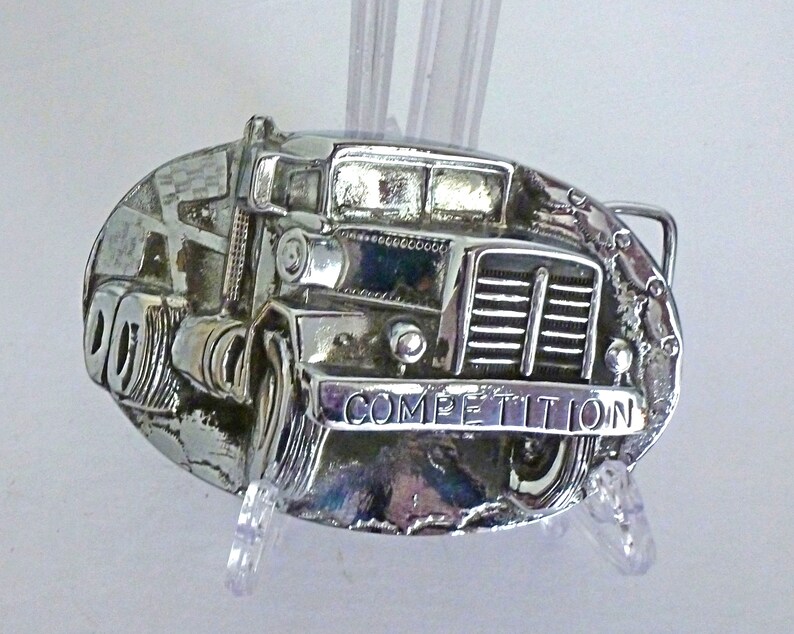 Vintage Competition Truckers Buckle Silvertone