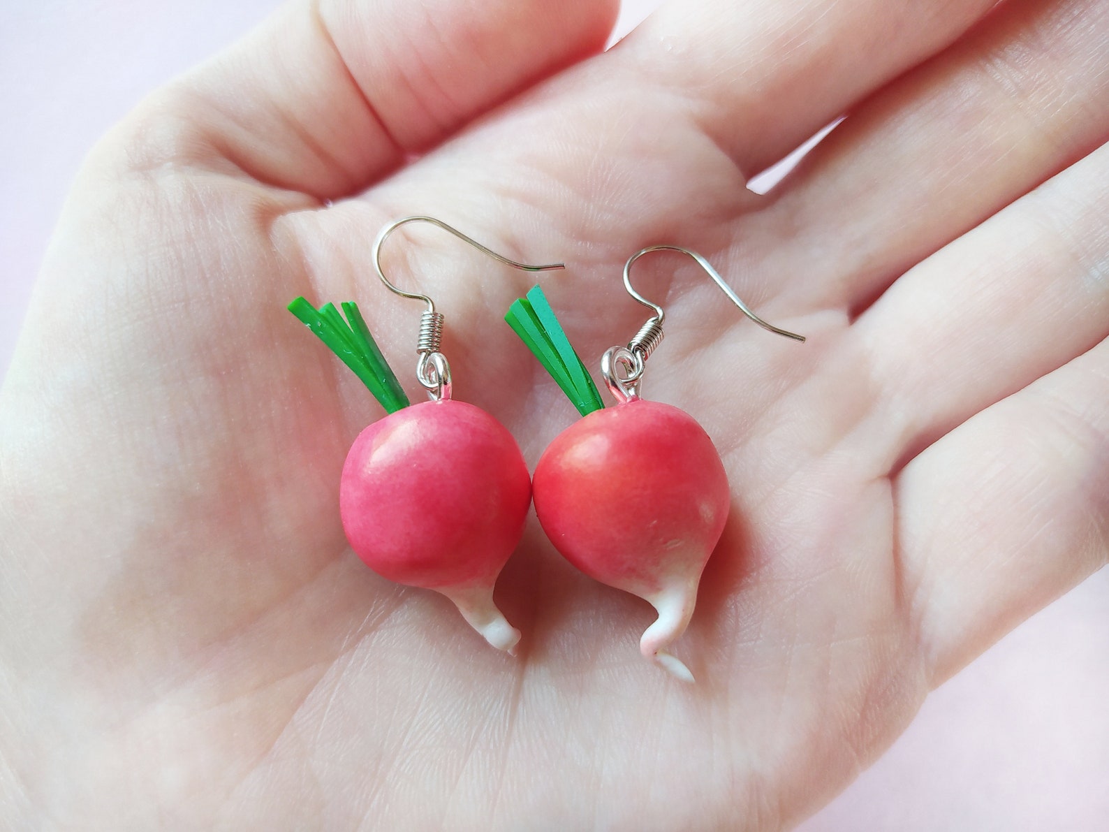 Funny radish earrings. Cool earrings. Polymer clay earrings. Etsy