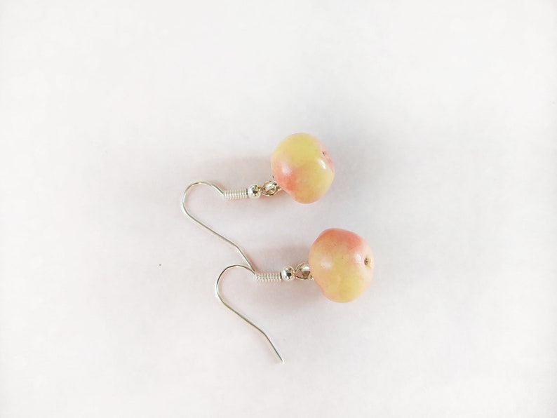 Food earrings Quirky earrings Plant earrings Polymer clay earrings Unique earrings Funny apple earrings Cool earrings