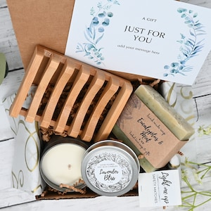 Self Care Kit Natural Handmade Spa Gift Relaxation, Birthday Gift for Her, gift box image 1