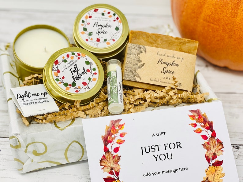 Fall Gift Box/ Fall Candle Set Handmade Thanksgiving Gift Etsy