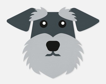 Schnauzer Face SVG, Cricut Cut File