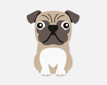 Pug SVG, Cricut Cut File, Puppy Vector (Digital Download)