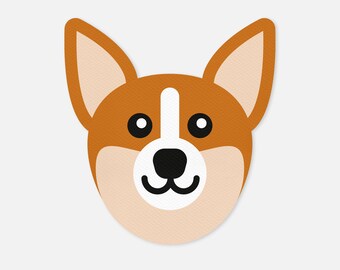 Corgi Face SVG, Cricut Cut File (Digital Download)
