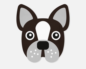 Boston Terrier Face SVG, Cricut Cut File