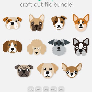 Puppy svg, Dog svg, svg Bundle, SVG files for Cricut, Cricut SVG, Cricut Maker, Cricut templates, Cut files, Silhouette svg, Dog Face SVG