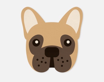 French Bulldog Face SVG, Cricut Cut File