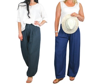 Yoga Trousers MORE COLOURS, Cuffed Summer Trousers, Trousers With Pockets