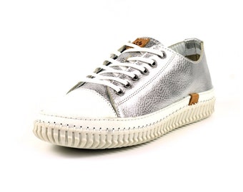 LazyDogz Metallic Leather Lace Up Starlet Trainer