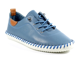 Lunar St Ives Leather Plimsoll - More Colours Available