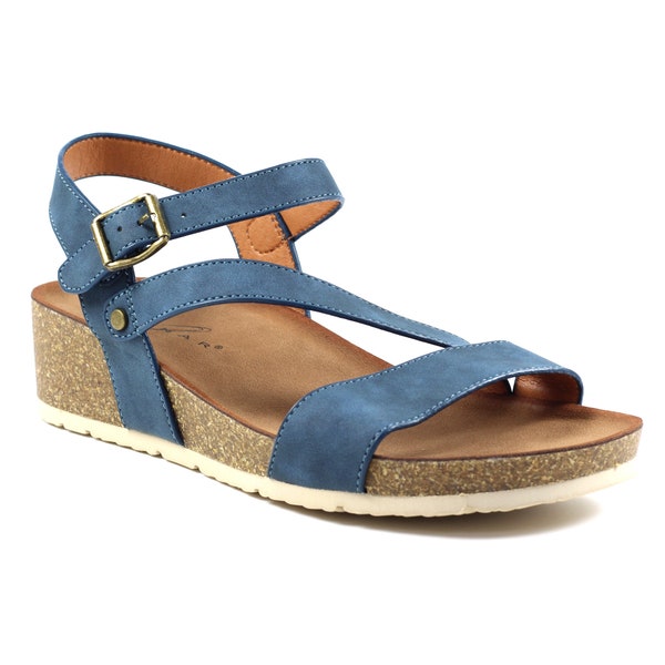 MORE COLOURS Lunar Cluster Wedge Strappy Buckle Sandal