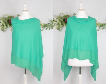 Lightweight Turquoise Poncho, Wedding Shawl, Smart Beach Coverup MORE COLOURS