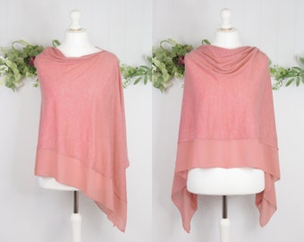 Poncho léger rose pâle, châle de mariage, tenue de plage élégante PLUS DE COULEURS