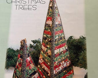 Two Cone-Shaped Fabric Christmas Trees Quilt Pattern