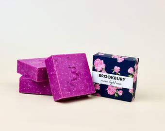 MoonLight Rose Scrub - with Sea Salt, ground Oatmeal and Rose Petals - Brookbury Natural Body Soap