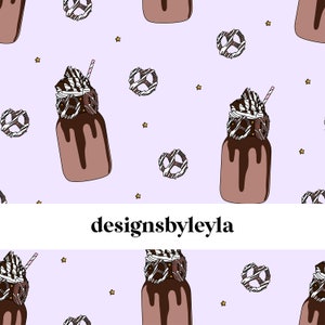 chocolate milkshake seamless pattern | commercial and personal use | cute repeat pattern digital file