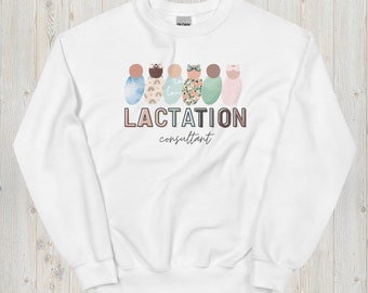 Colorful Baby Lactation Consultant Sweatshirt, IBCLC, CLC, LC Gift, Lactation Life,