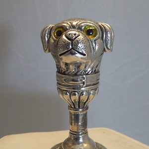Heavy Sterling Silver Pug Dog Desk Seal