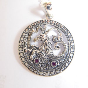 Silver Capricorn Zodiac pendant on 18 inch silver chain