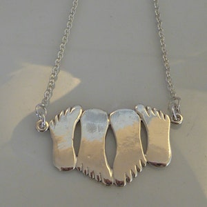 Solid Silver Lets Play Footsie Necklace