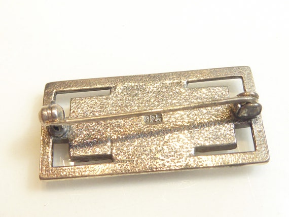 Silver Art Deco Styled Brooch - image 4