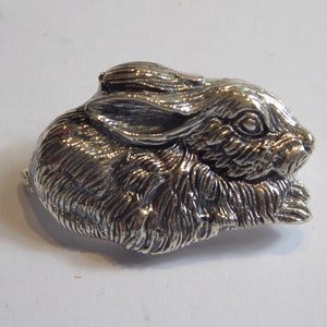 Cute Solid Silver rabbit brooch, Easter Bunny Rabbit Gift