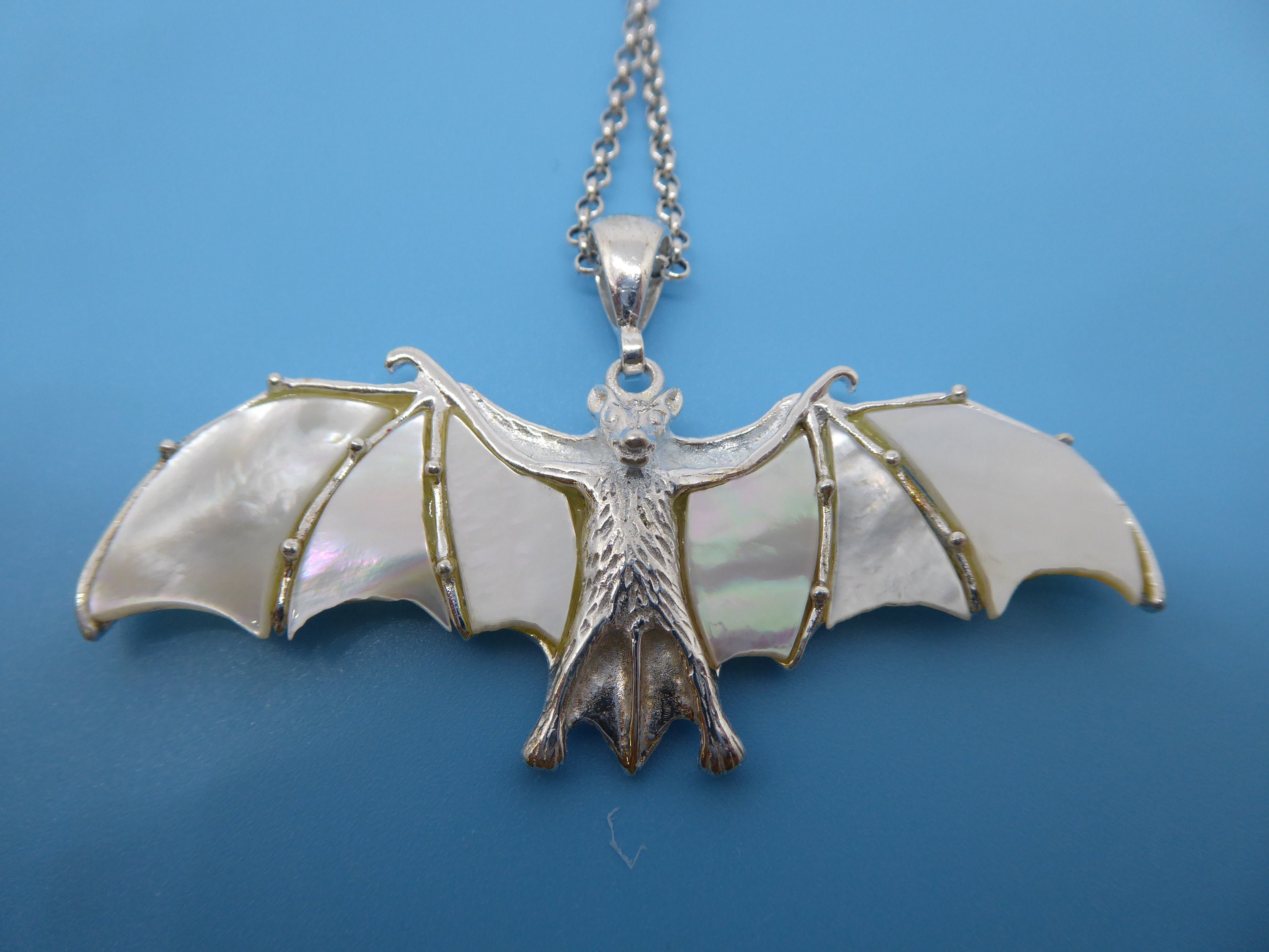 Silver bat pendant with black gem - Noir Romantique | Jewelry and  Accessories