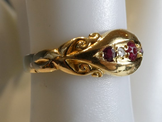 Fine Antique 18ct Ruby & Diamond Ring - image 4