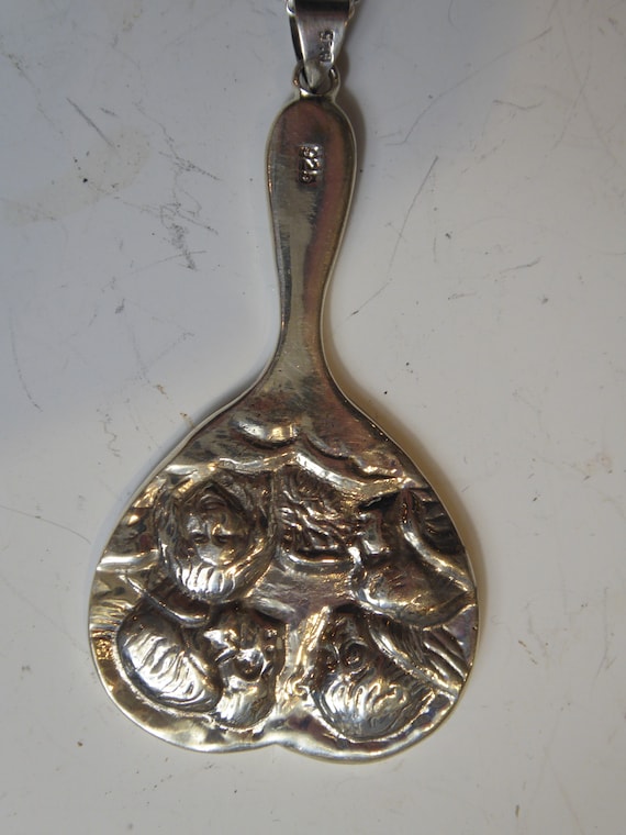 Victorian style Solid Silver Valentine Heart shap… - image 8