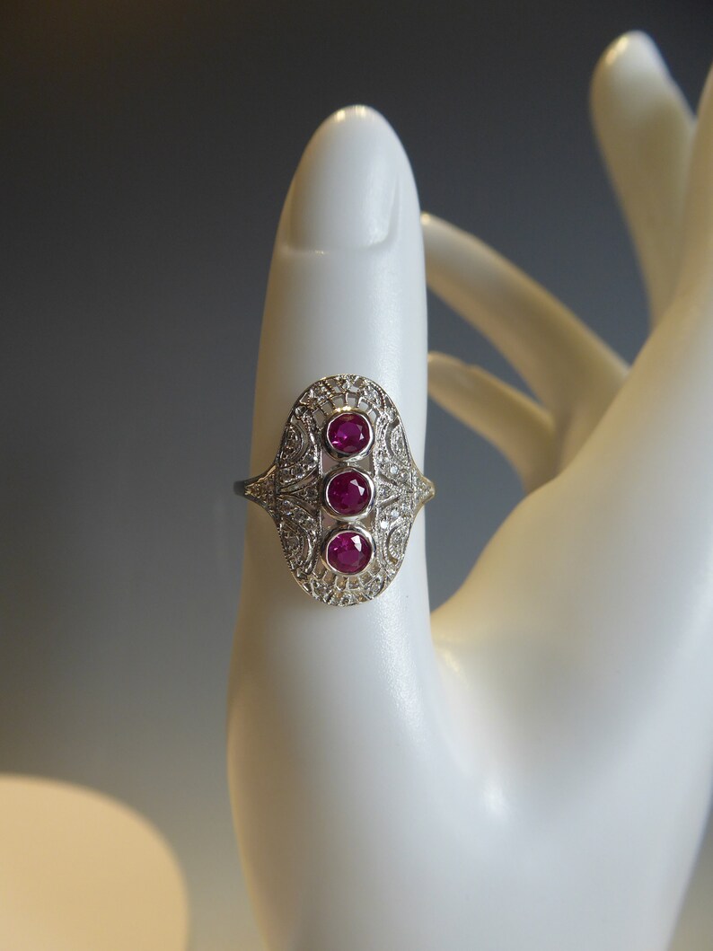 Fine Silver Art Deco Design Ring - Etsy