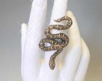 Silver Marcasite Set Snake ring