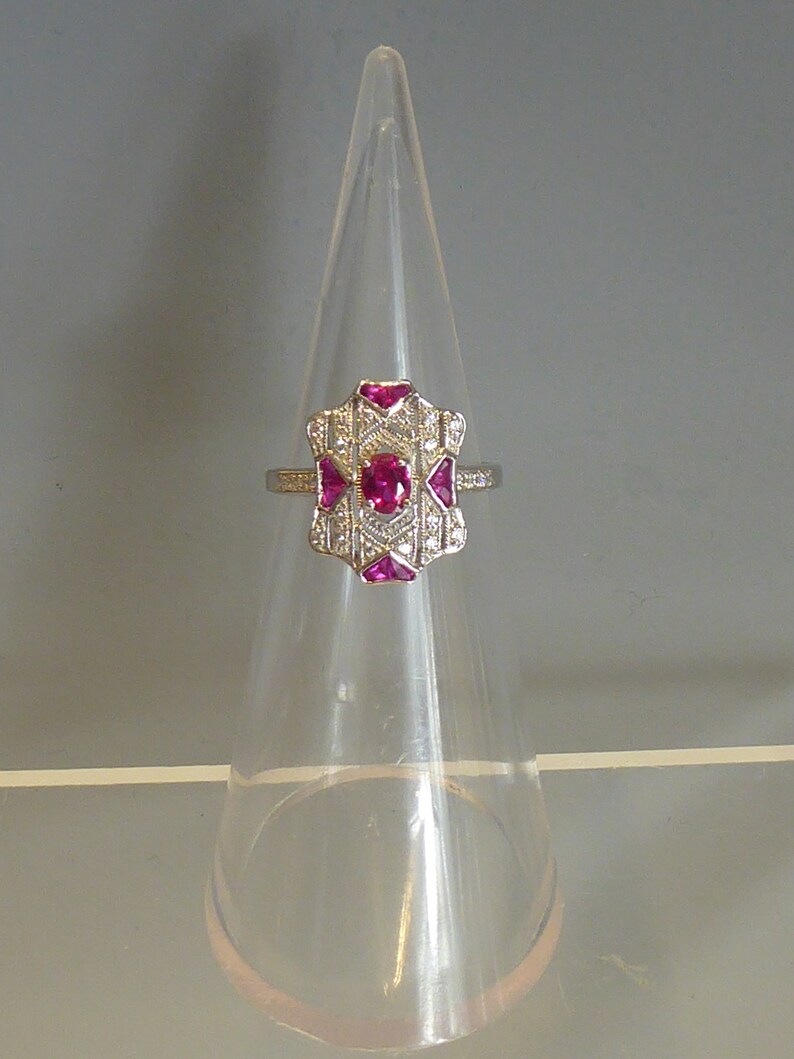 Fine Silver Art Deco Design Ring - Etsy