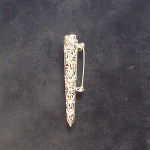 Pretty Silver Filigree Posy Brooch holder Brooch, Tussie Mussie brooch