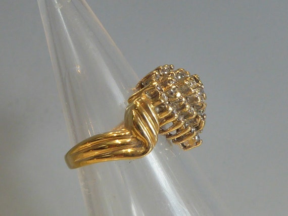 9ct Solid Gold Diamond Cluster Ring - image 3