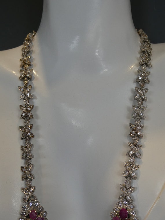 Fine Silver Real Ruby Set Neclace - image 6