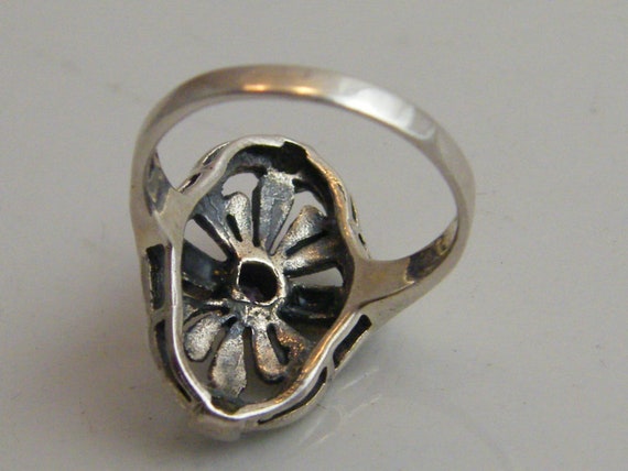 Bague Art Déco En Argent Sterling Avec Marcassite Et Onyx - Taille 58 - Neuf Avec étiquettes