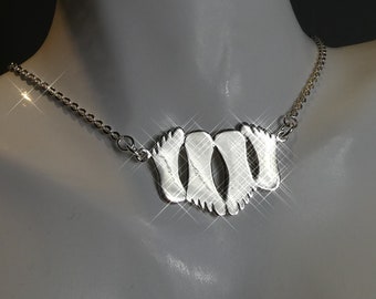 Cute Solid Silver Valentine Lovers Foot Necklace