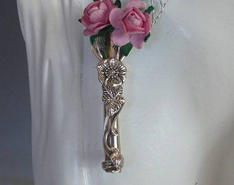 Fine Solid Silver Tussie Mussie Flower Posy Holder Brooch