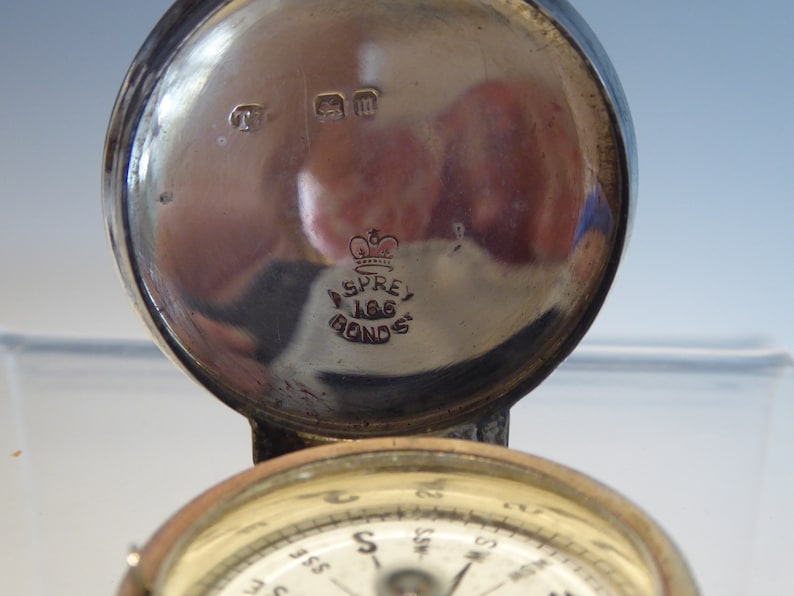 Fine Antique Dated 1867 Asprey Silver Travelling Compass image 8