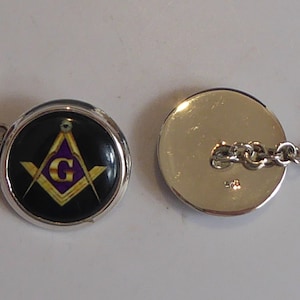 Freimaurer Manschettenknöpfe aus Silber & Emaille