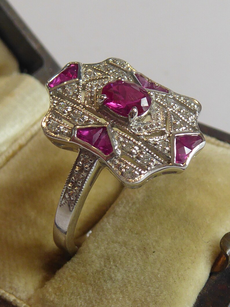 Fine Silver Art Deco Design Ring - Etsy