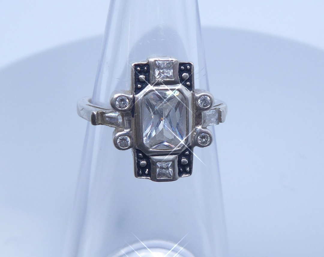 Fine Solid Silver Art Deco Design Ring - Etsy