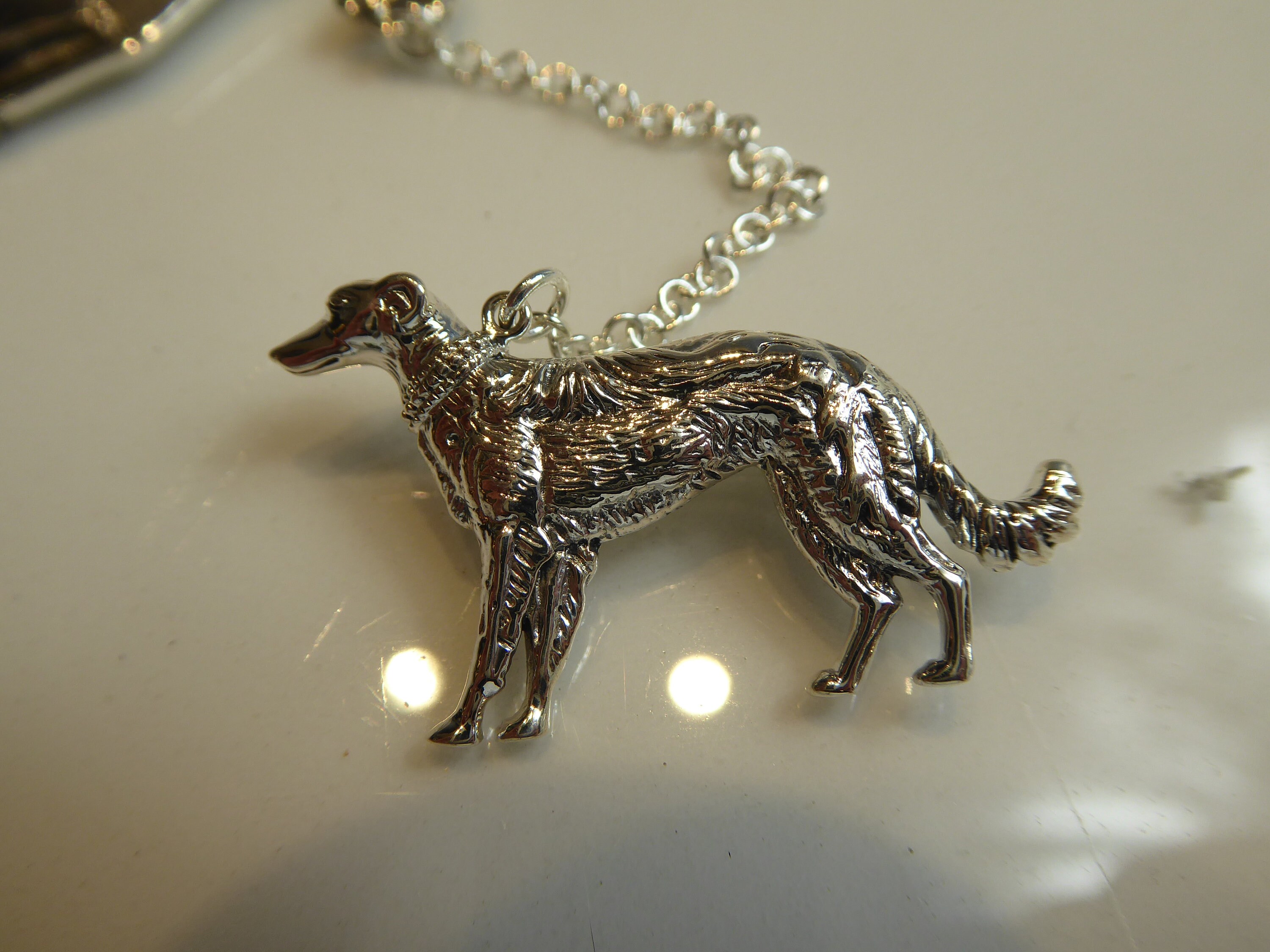 Art Deco design lady walking dog brooch Etsy