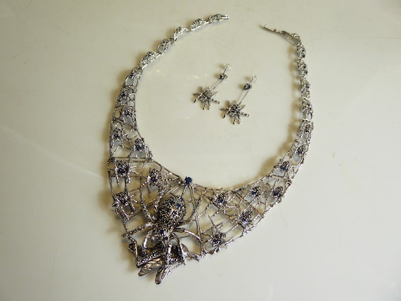 Stunning Solid Silver Real Sapphire Set Spiders W… - image 3