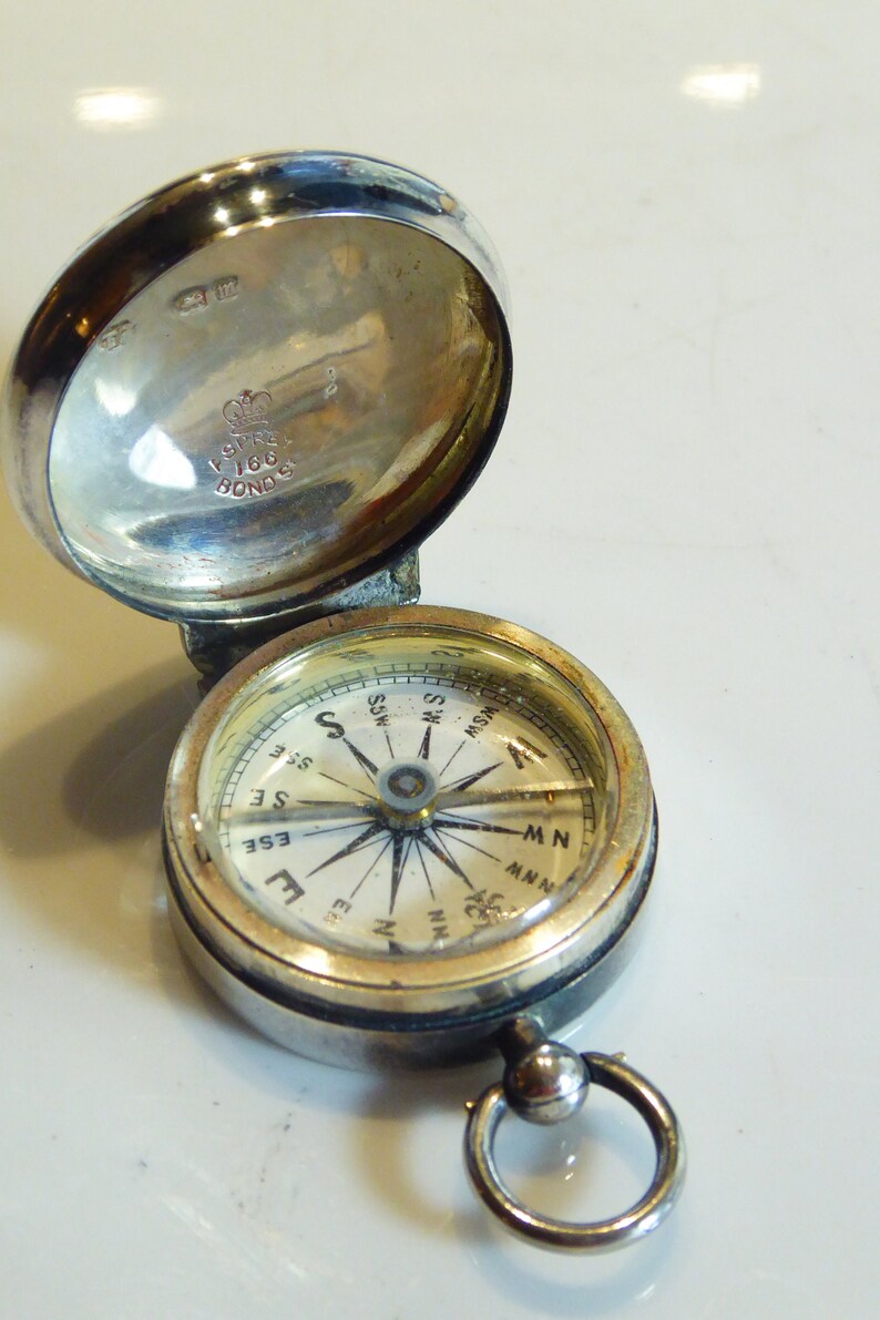 Fine Antique Dated 1867 Asprey Silver Travelling Compass image 3