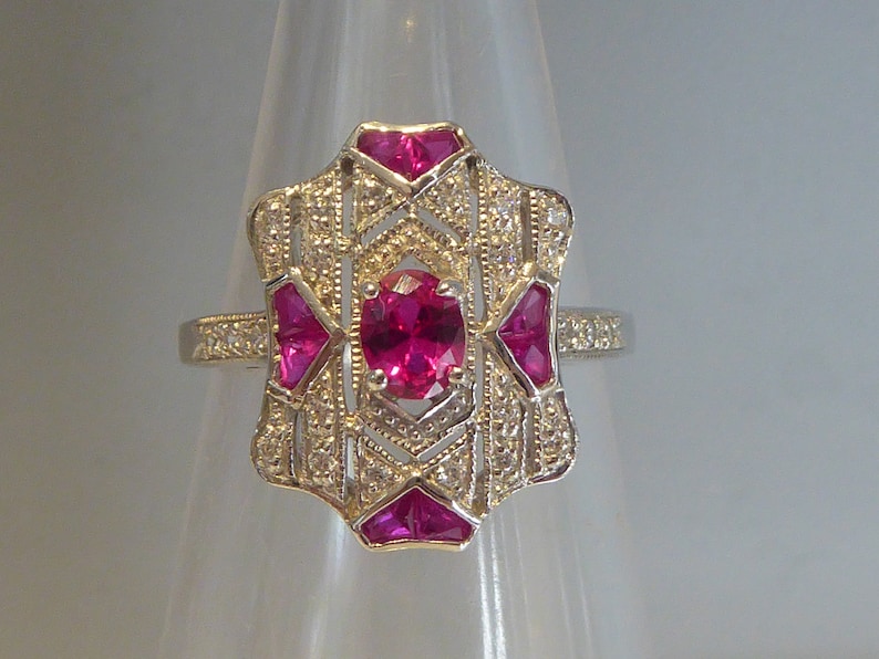 Fine Silver Art Deco Design Ring - Etsy