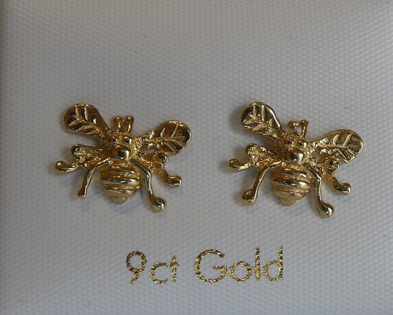 9ct gold bee earrings sale