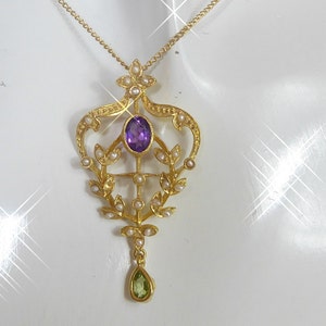 Suffragette Silver & 18ct Gold Plated Style Pendant Necklace